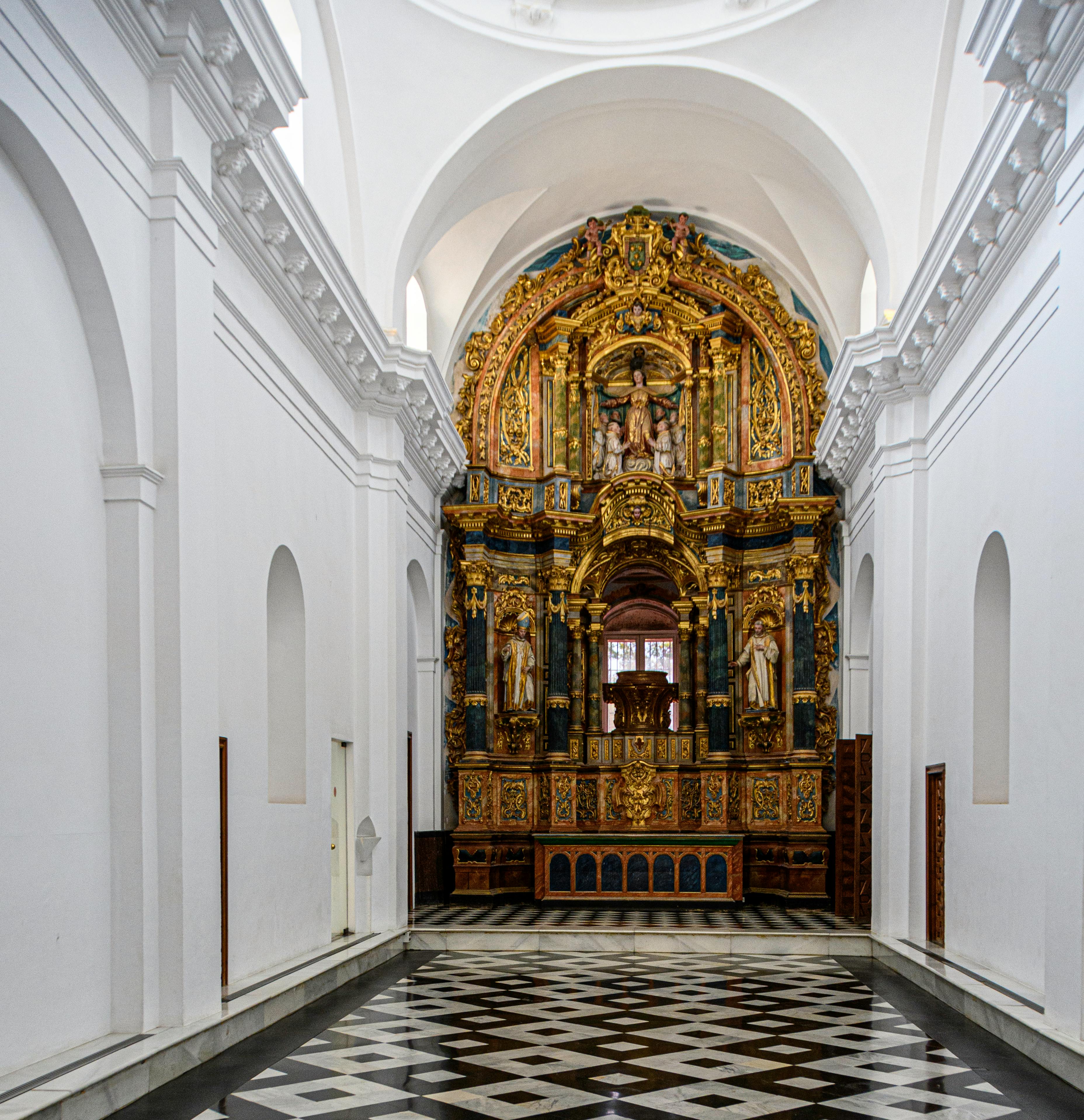 golden altar in monastery of santa maria de las cuevas in seville in spain