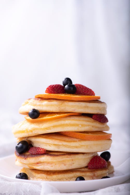 Nahaufnahme Foto Von Gestapelten Pfannkuchen