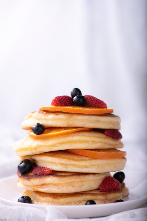 Free Close Up Photo of Stacked Pancakes Stock Photo