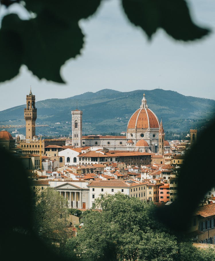 Panoramic View Of Florence With The Santa Maria Del Fiore Cathedral In The Middle