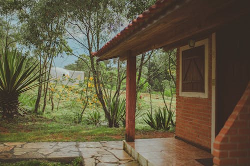 Fotografi Fokus Selektif Rumah Beton Coklat