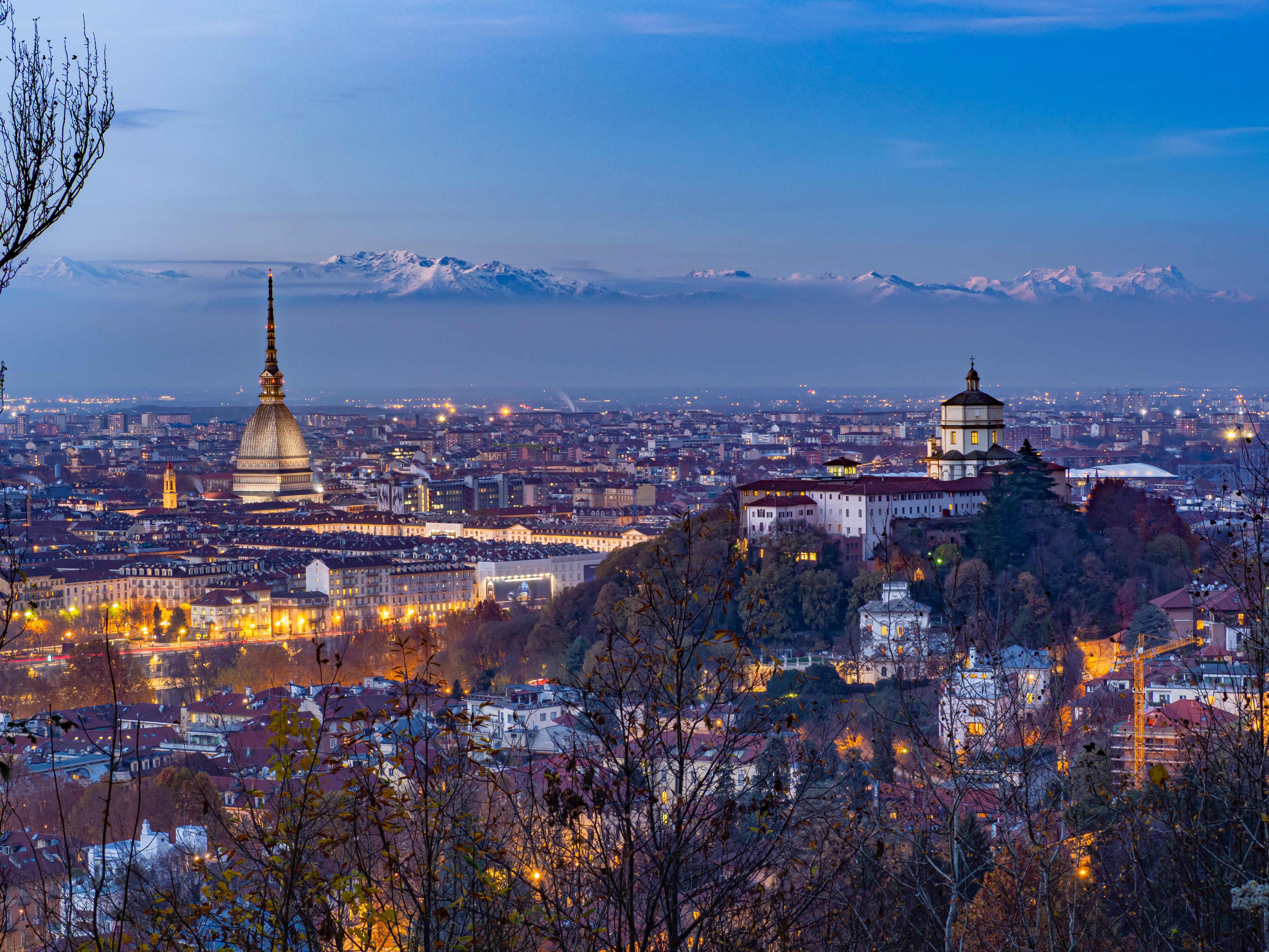 Panorama of Turin at Dusk with Alps in the Background · Free Stock Photo