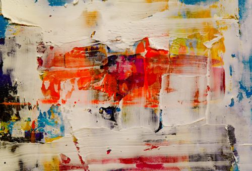 Free Dynamic abstract art with vivid colors and expressive brush strokes, showcasing contemporary creativity. Stock Photo