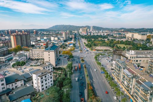 Free Explore the bustling urban landscape of Jiujiang, China with this vibrant aerial cityscape photograph. Stock Photo
