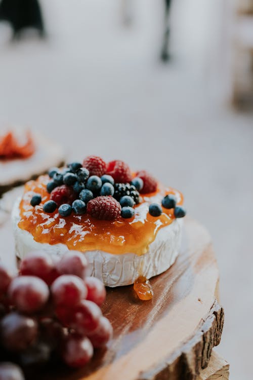 Camembert Served with Berries 