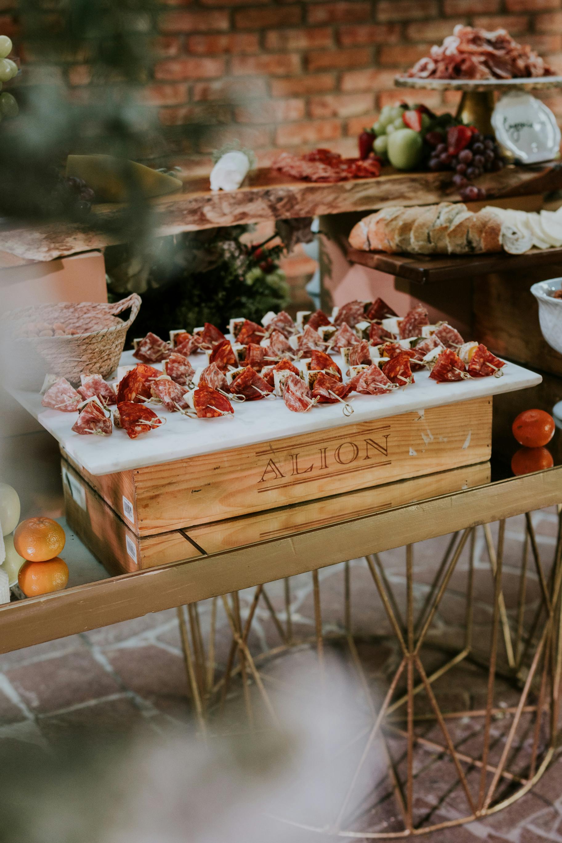 abundance of ham on table