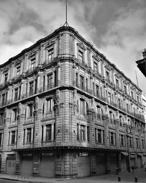 Free stock photo of black and white, city building, old architecture
