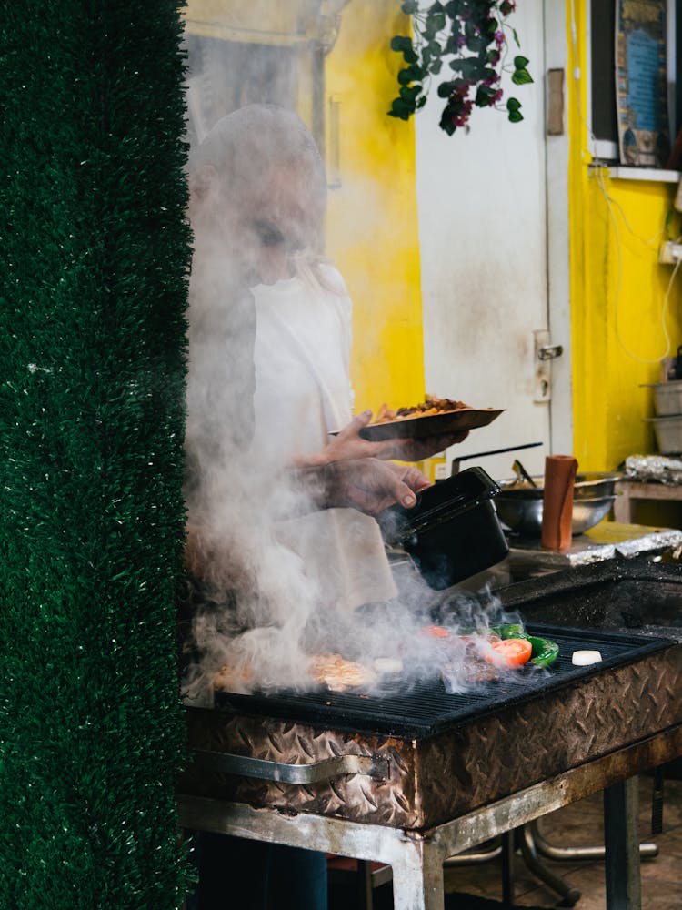 Man Grilling Outdoor