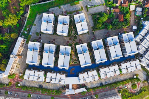 Aerial Photography of White Roof Of Buildings