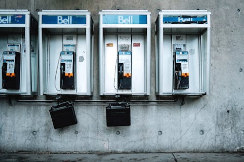 Four Black-and-white Telephones