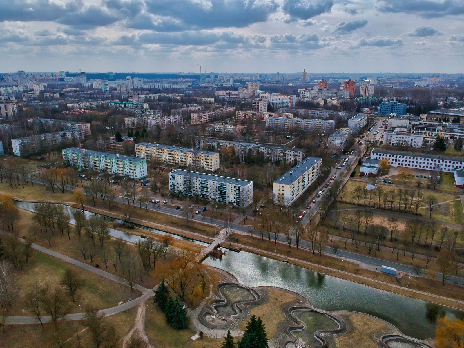 Aerial capture of Zenbuild's downtown development and surrounding blocks