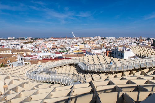 The view from the top of a building in sevilla, spain