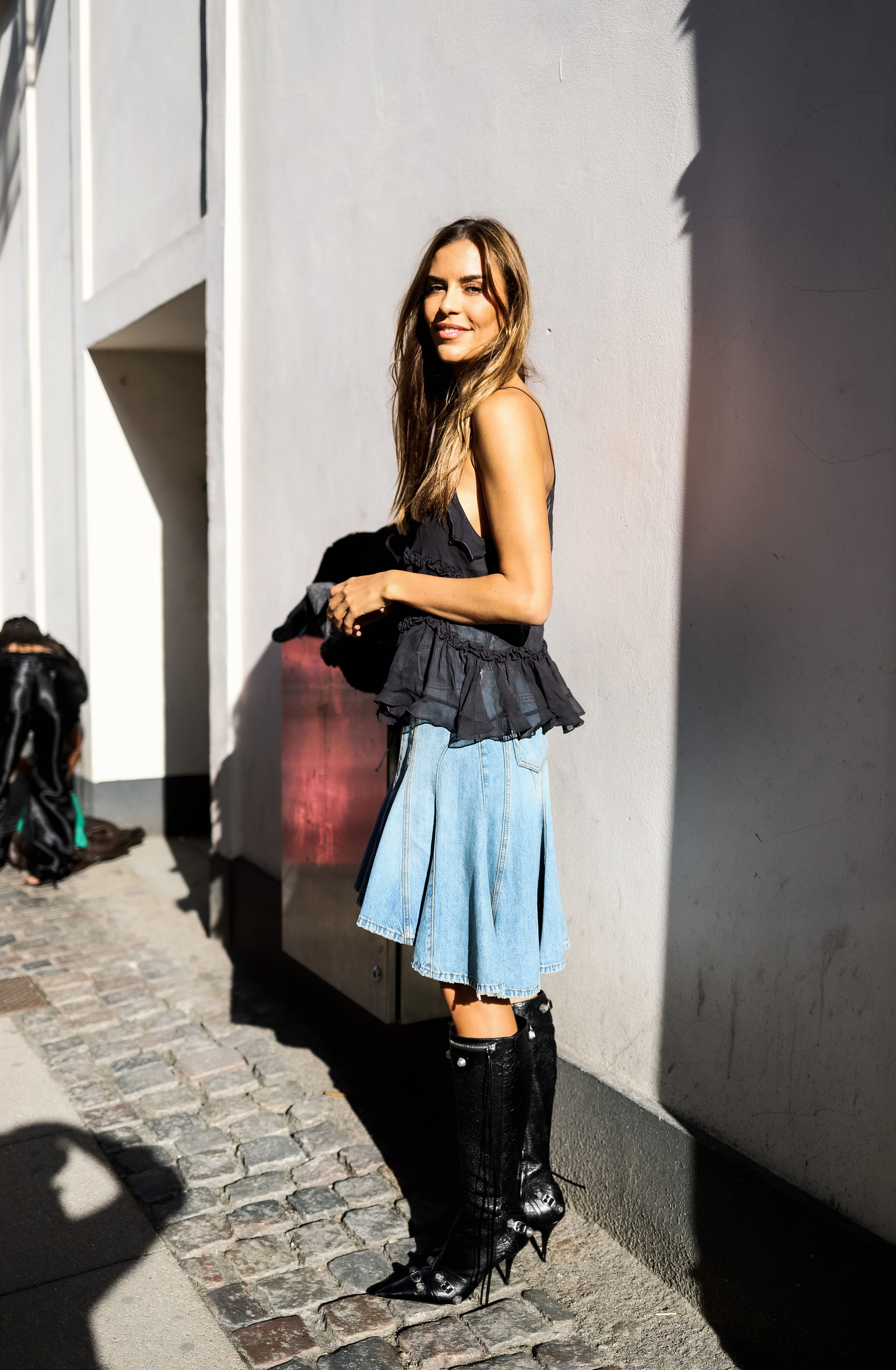 Saia Jeans Longa