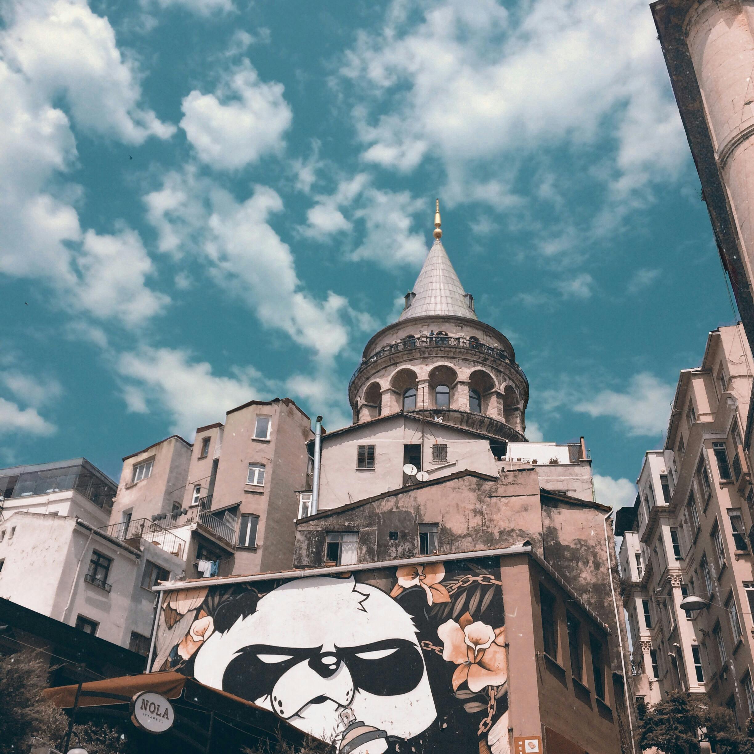 土耳其伊斯坦布尔的加拉塔塔及其周边城市街头艺术景观