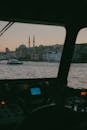 Sailing on Istanbul Coast at Sunset