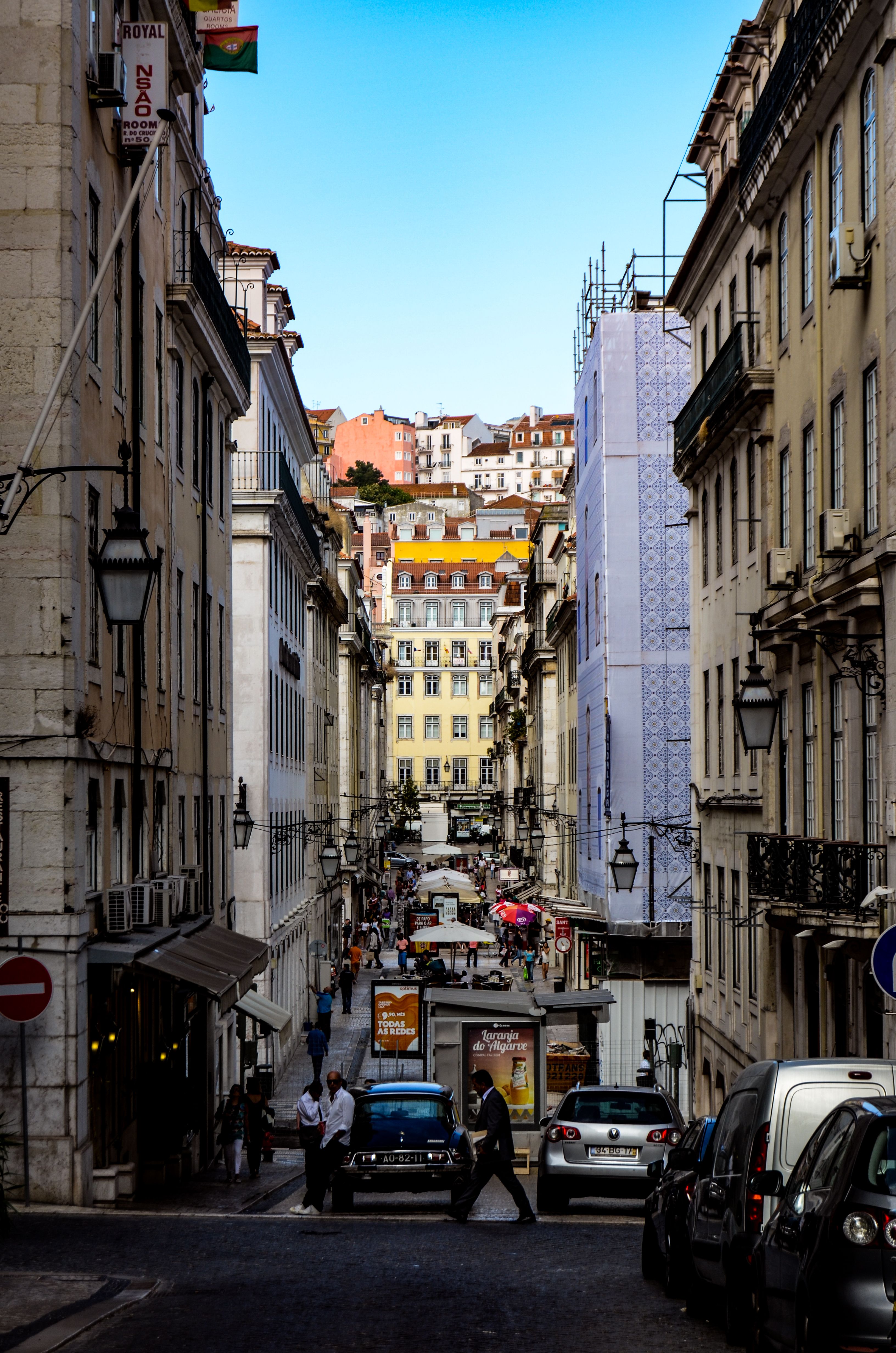 View of a Narrow Street between Buildings in Lisbon, Portugal · Free ...