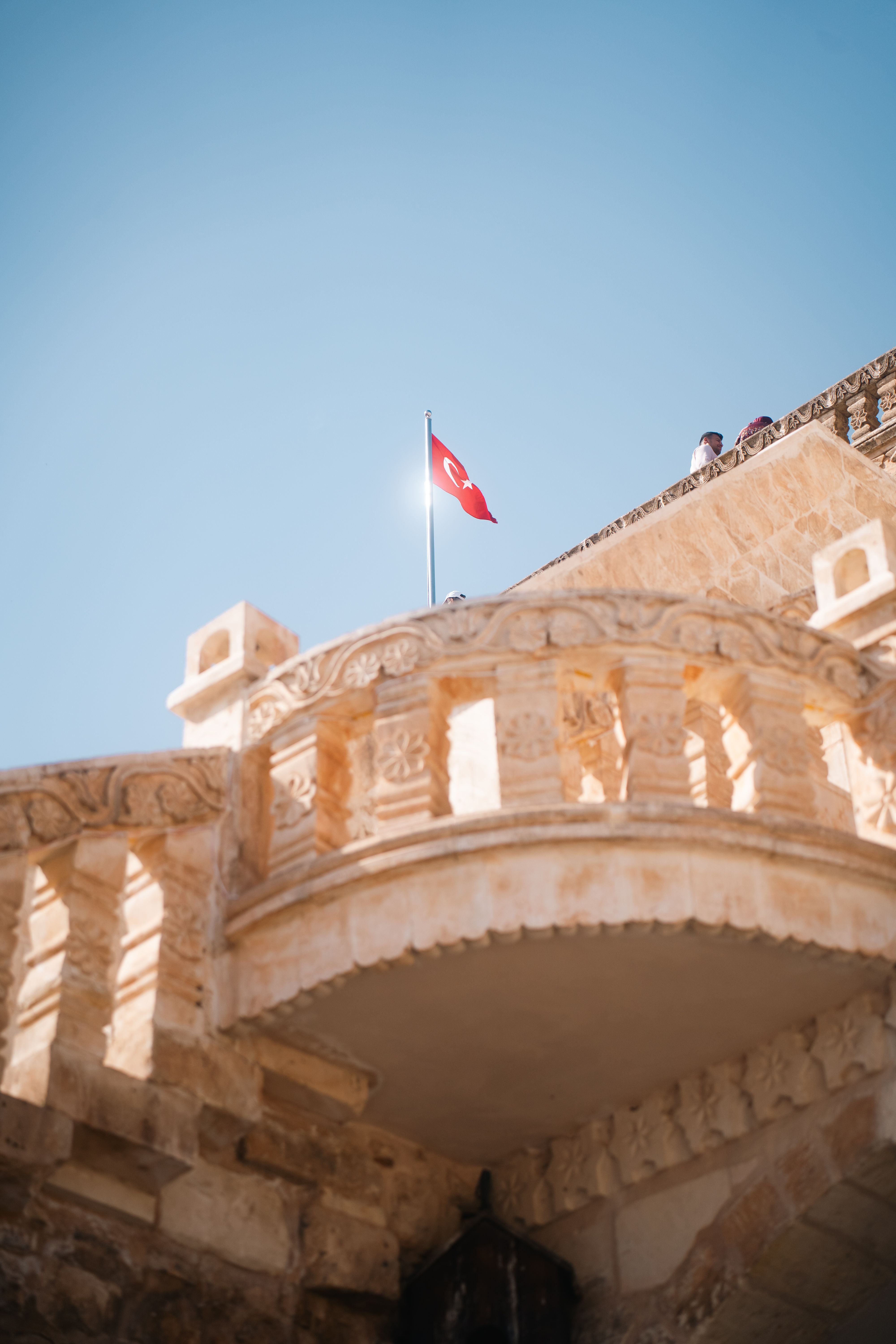 Ottoman Architecture with Turkish Flag Display · Free Stock Photo