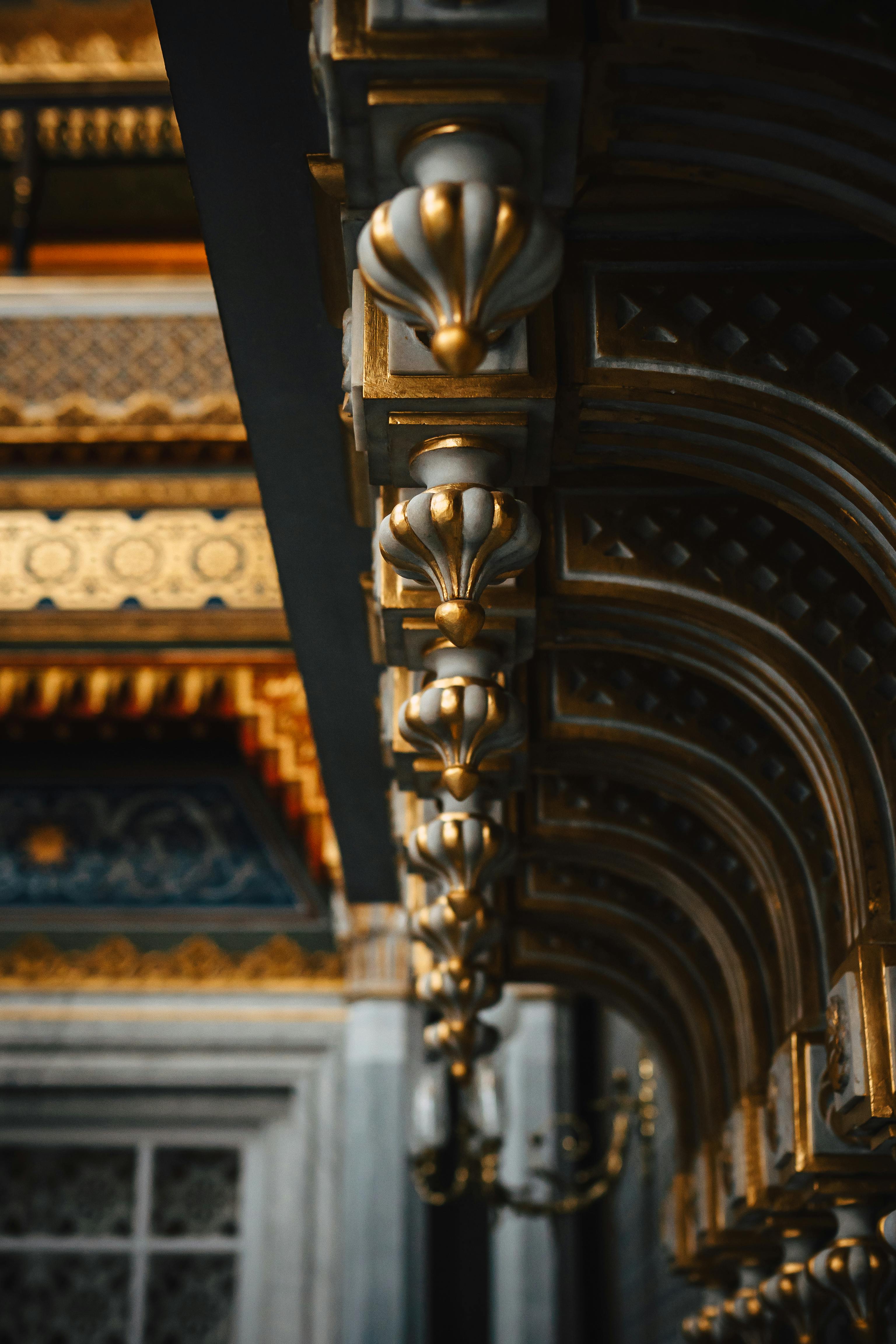 close up of architectural details of a building