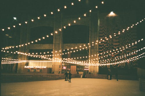 String Lights Near Building