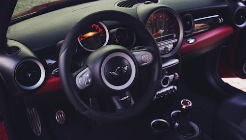 Free Black Car Steering Wheel Stock Photo