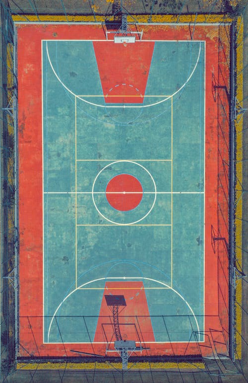 Free Top View Photo of Basketball Court Stock Photo