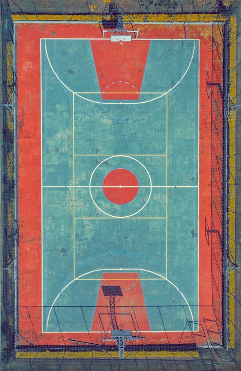 Top View Photo of Basketball Court