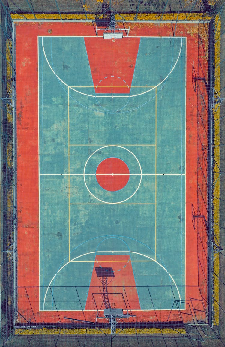 Top View Photo Of Basketball Court