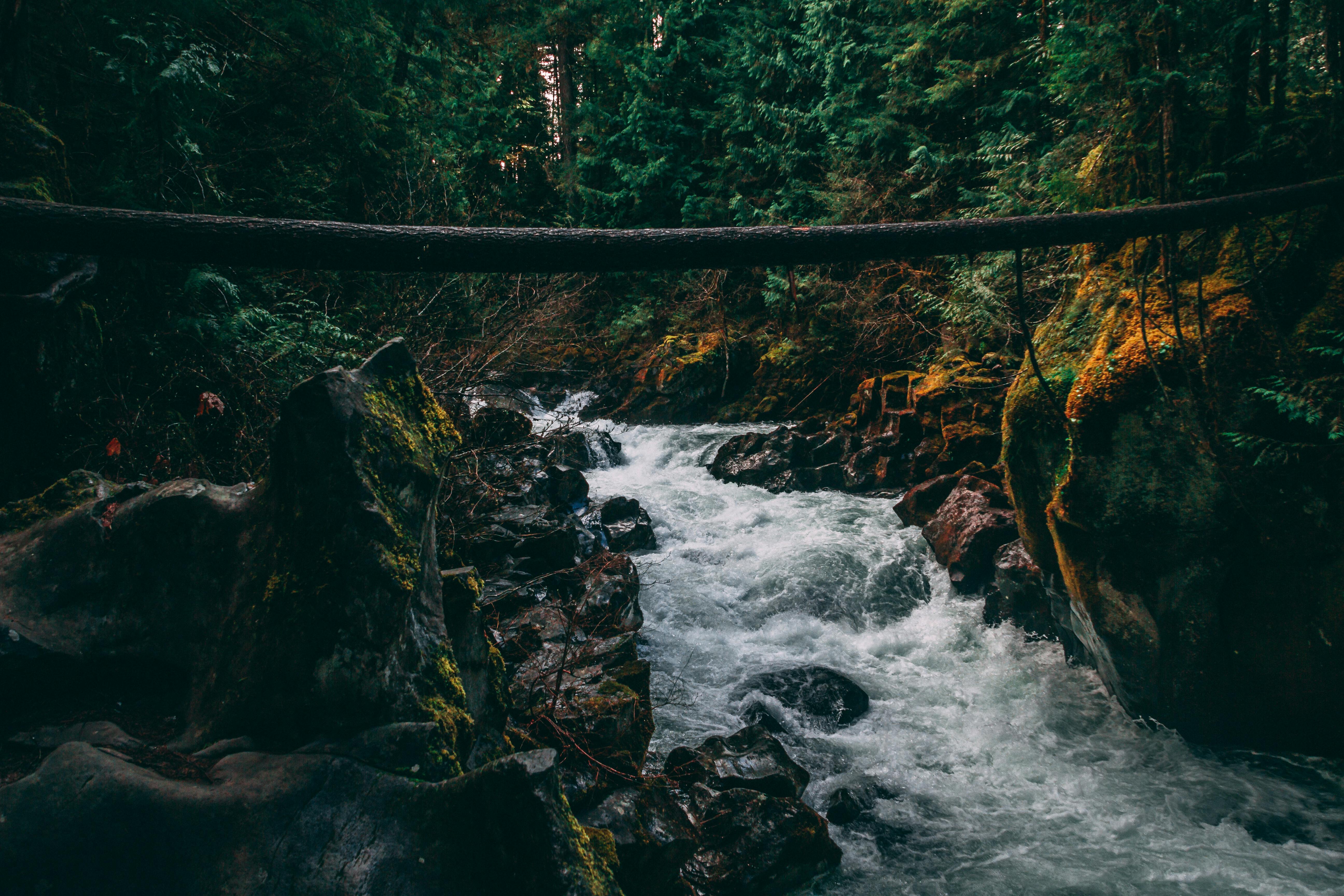 time lapse photography of river