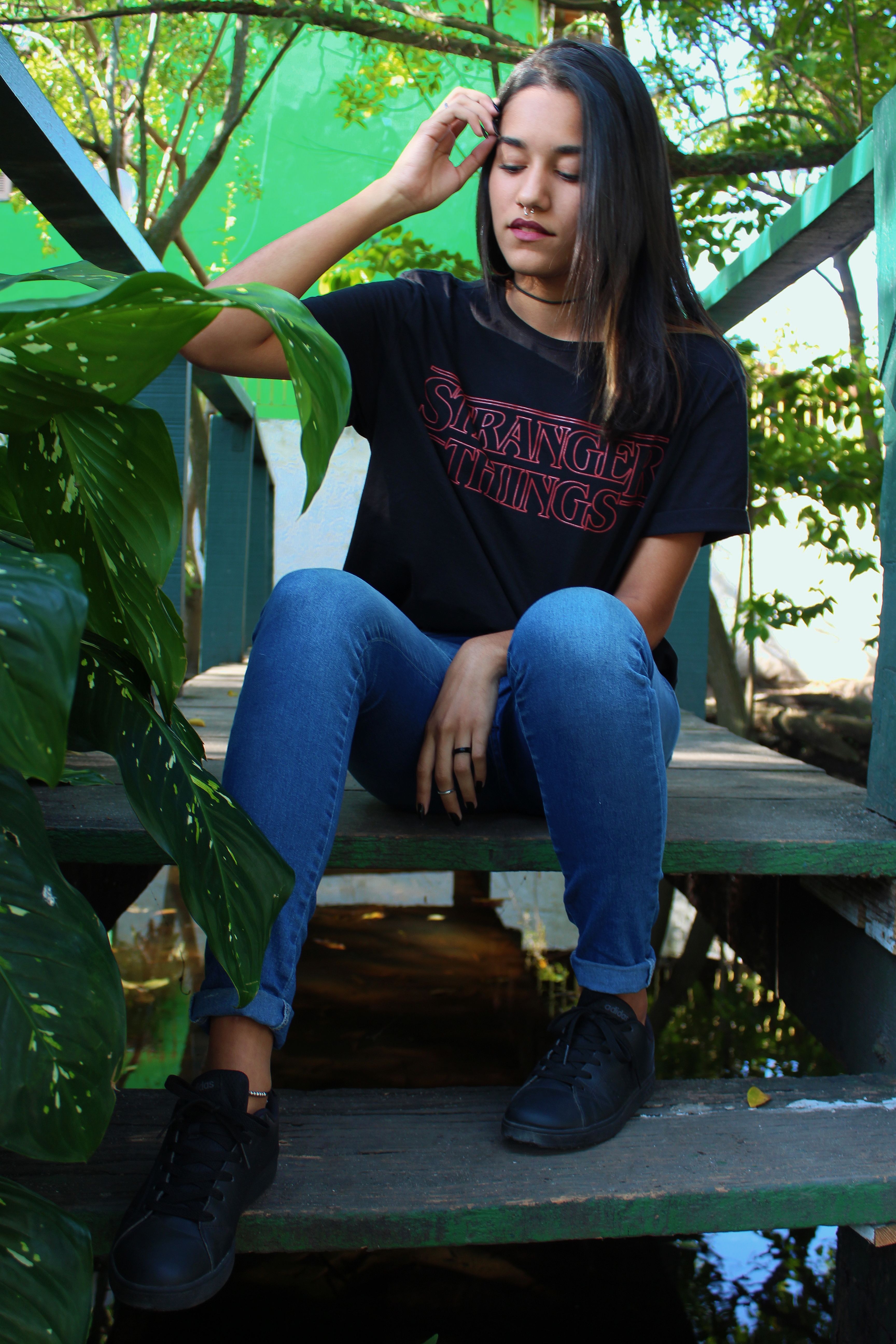 Camiseta Preta Estampada