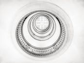 Low Angle Shot of a Circular Staircase