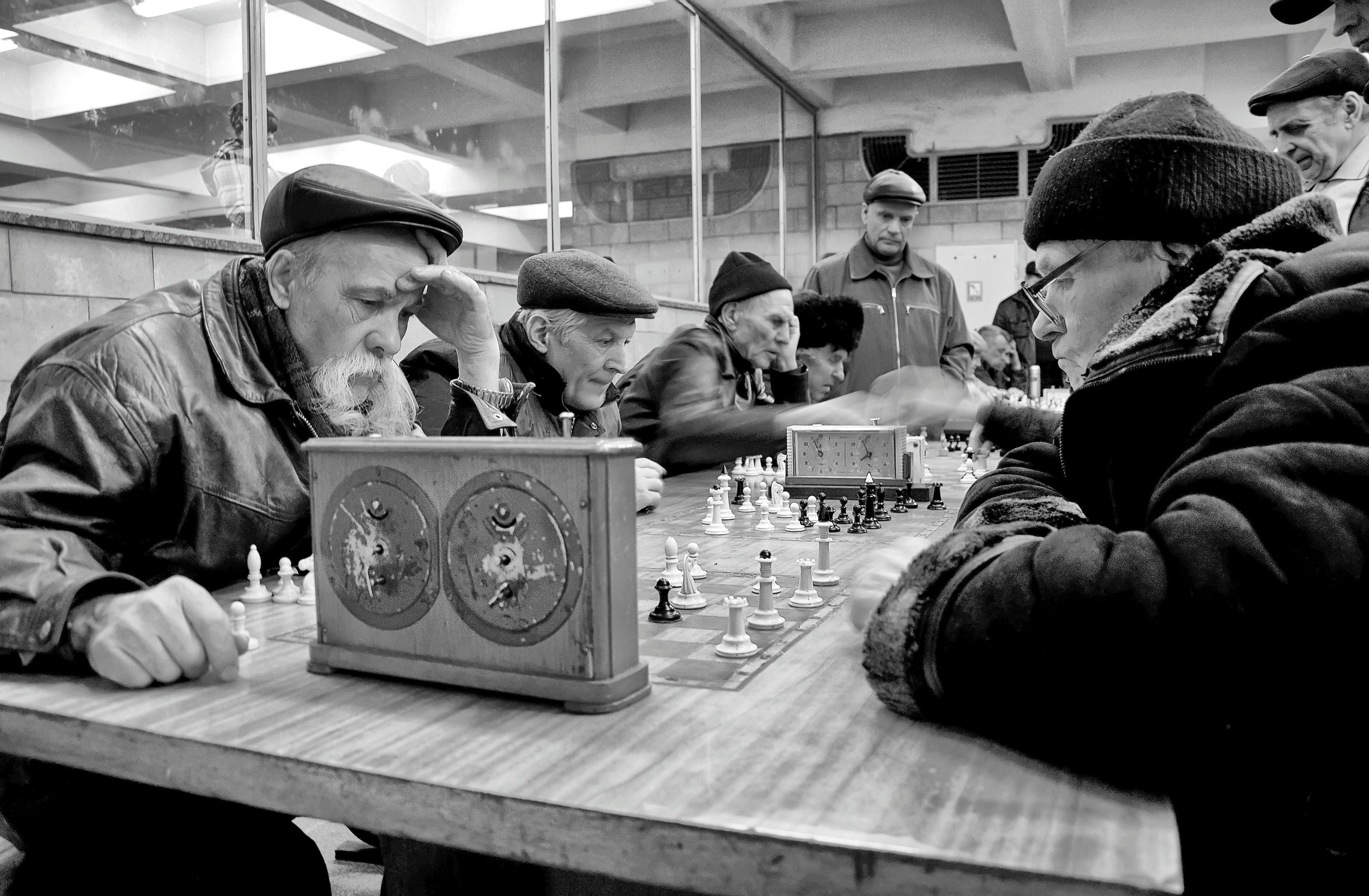 pensioners playing chess