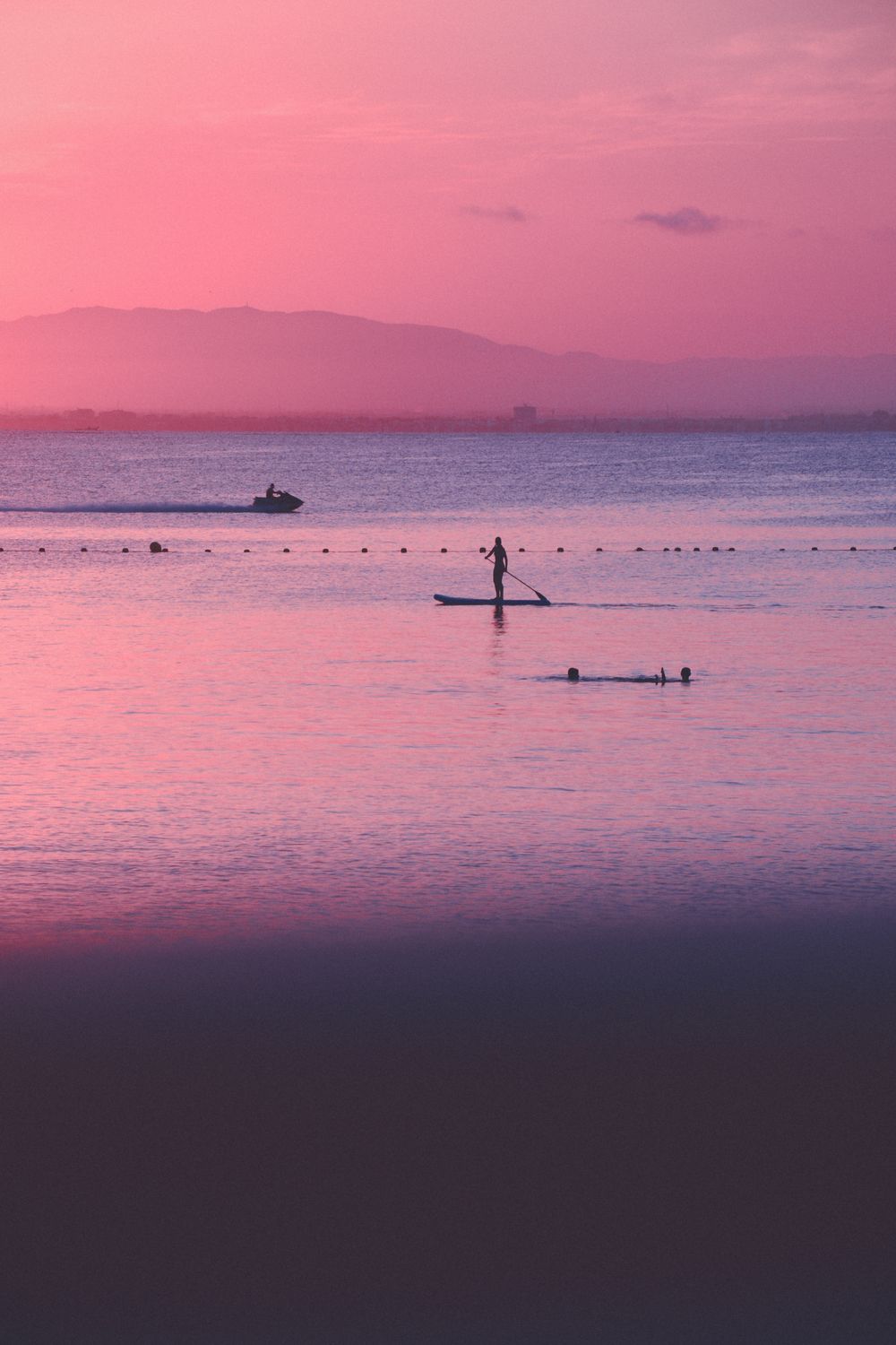 Atardecer rosa sobre el Mar Menor, La Manga del Mar Menor, Murcia