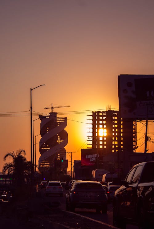 Sunset over the city of kenya
