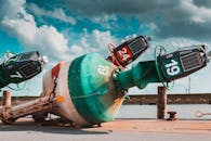 Green and White Number 19 Bouy