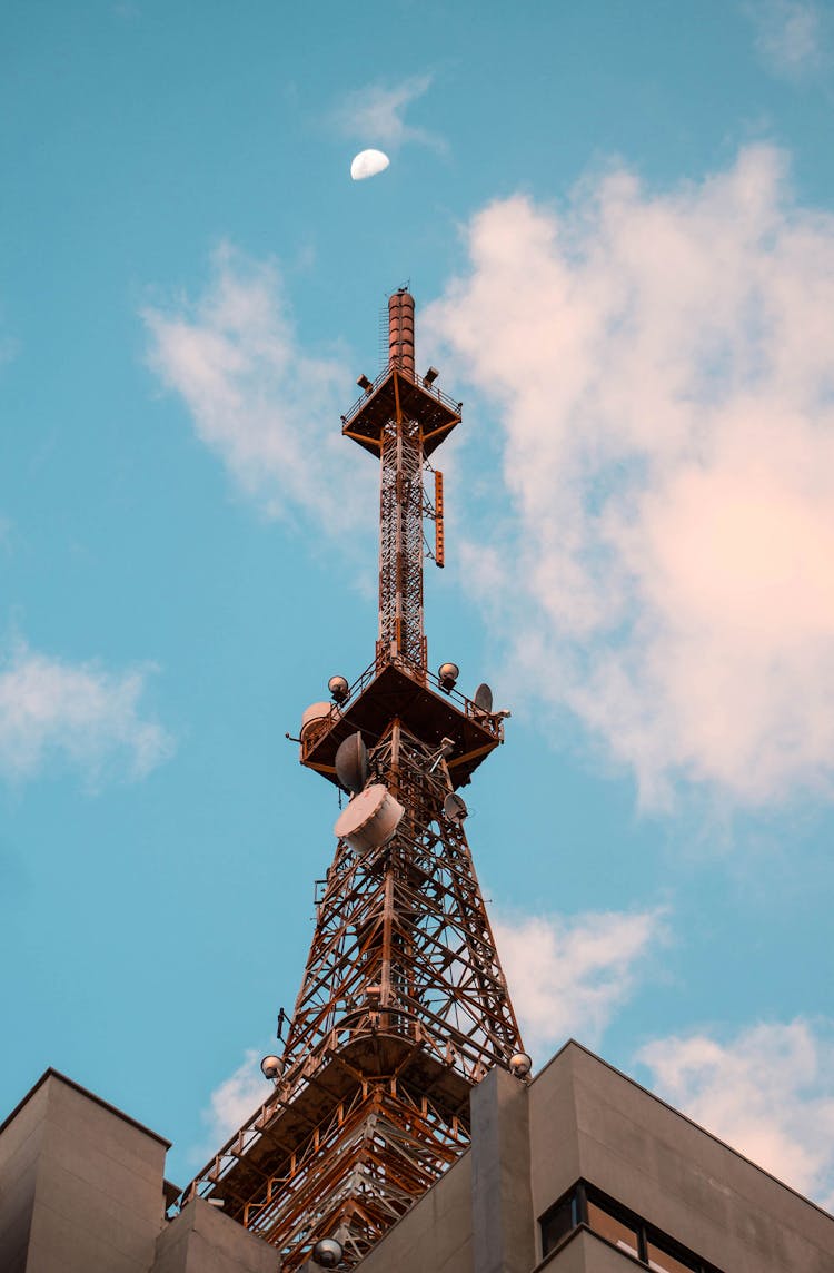 Brown Metal Communications Tower