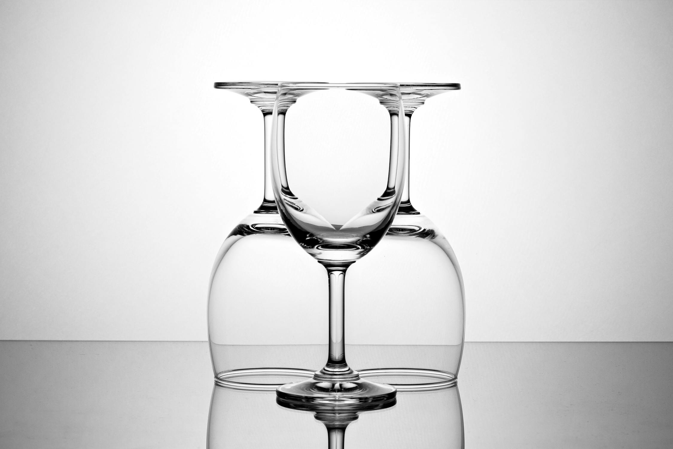 Three Clear Wine Glasses · Free Stock Photo