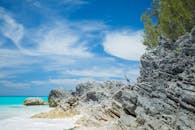 宁静的岩石海滩、清澈的海水和充满活力的天空，是放松身心和亲近自然的理想去处