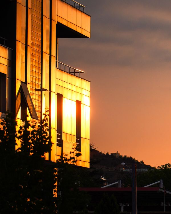 Building In The Sun Exterior of a Building at Sunset · Free Stock Photo