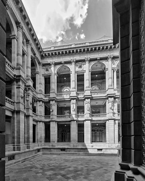 Free stock photo of architecture, black and white, museum