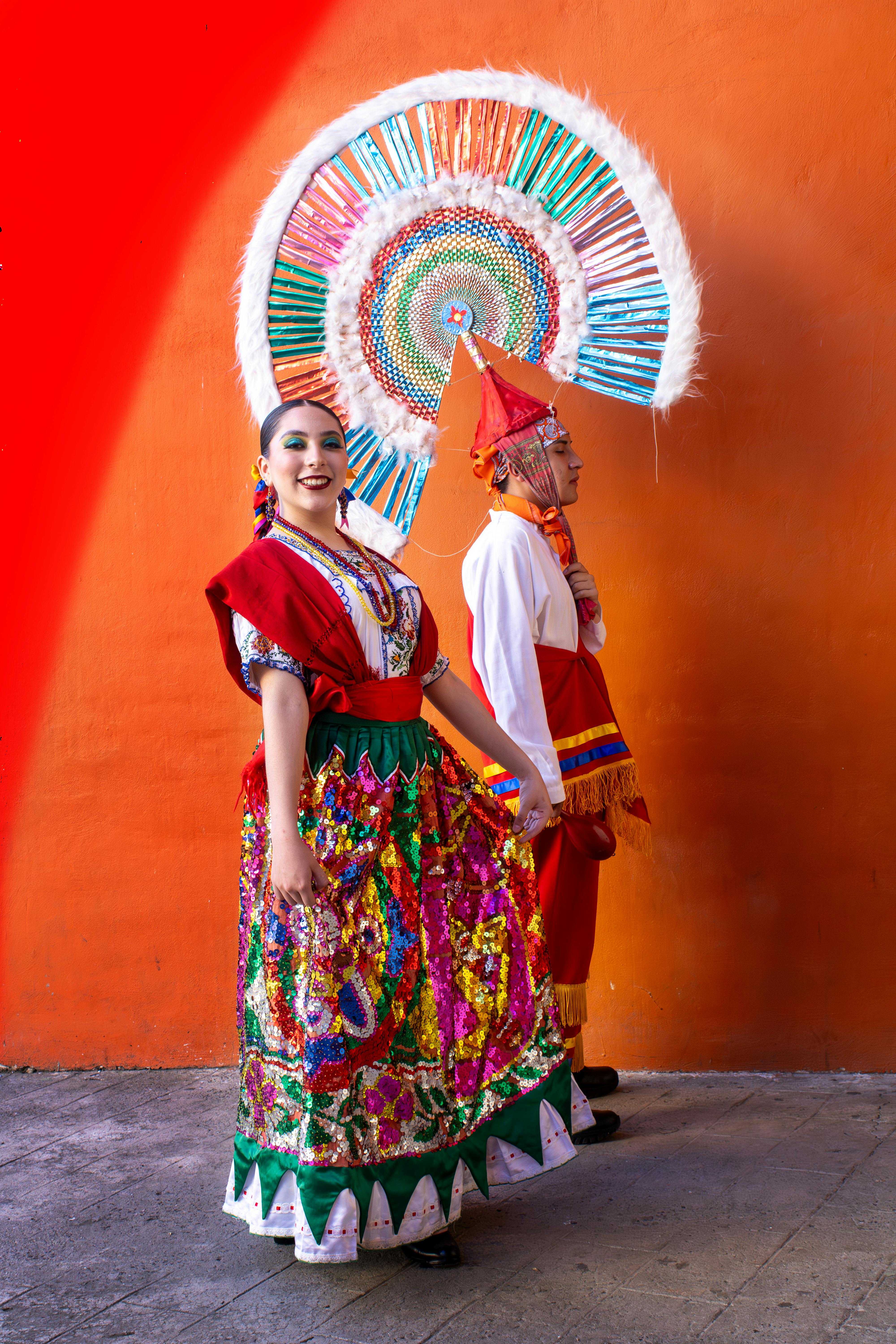 couple in folk festival clothing