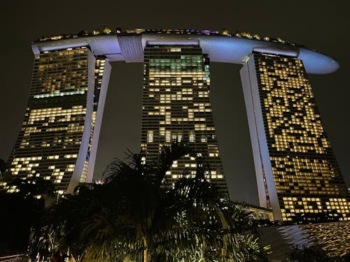 Singapore Marina Bay Sands (Nachtzicht)