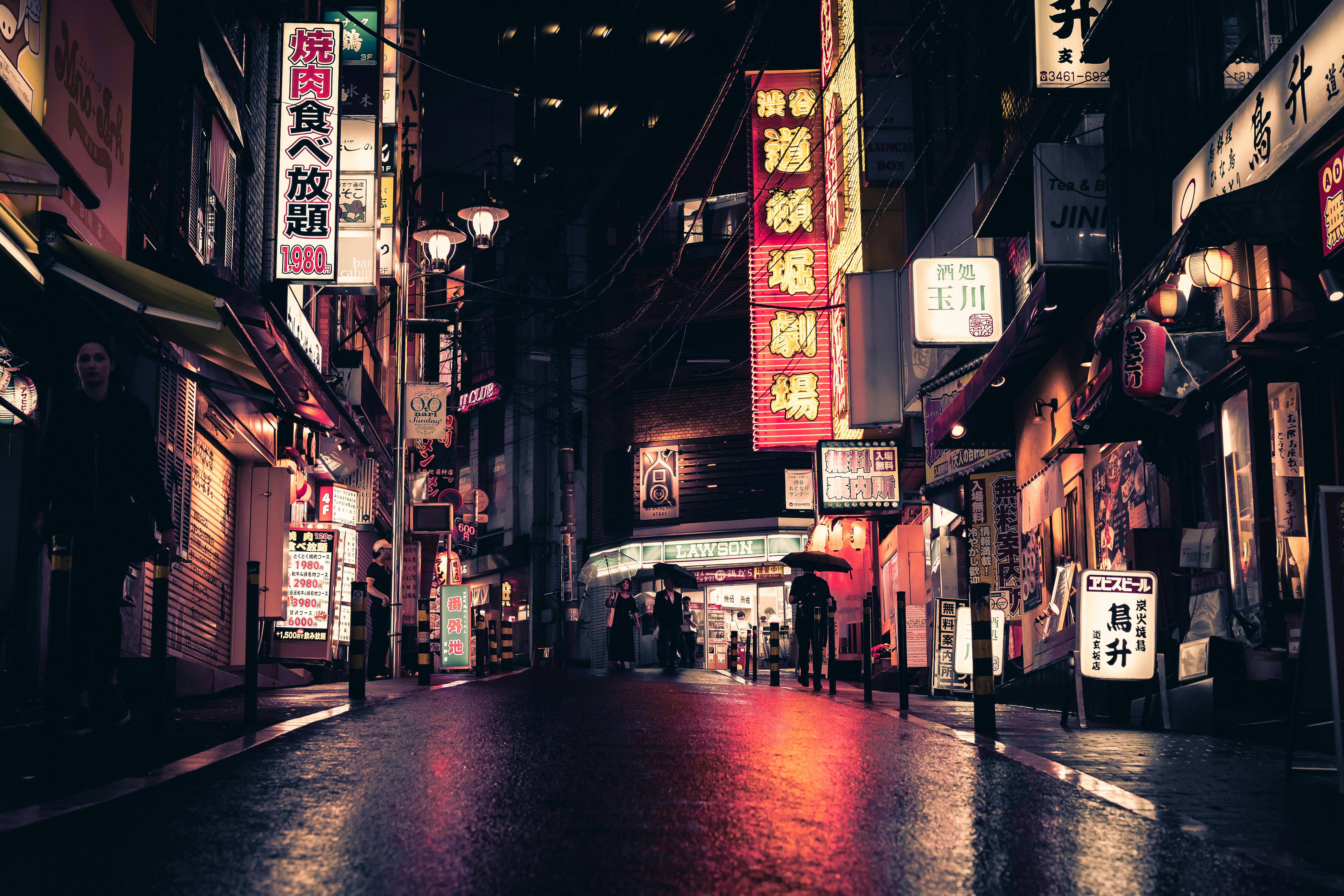 people walking on street near buildings