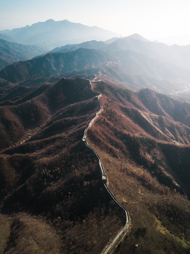 Drone Photography Of The Great Wall Of China