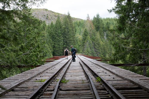 Two Hikers at the Railroad