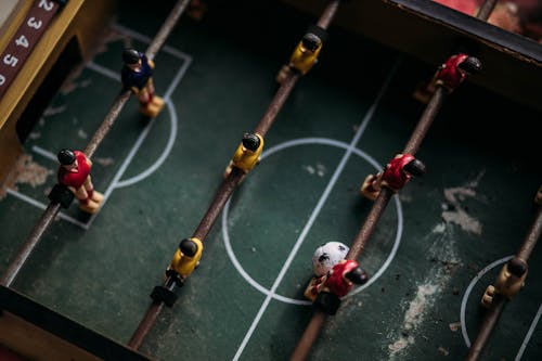 Gros Plan Et Photographie De Dessus De Table De Football