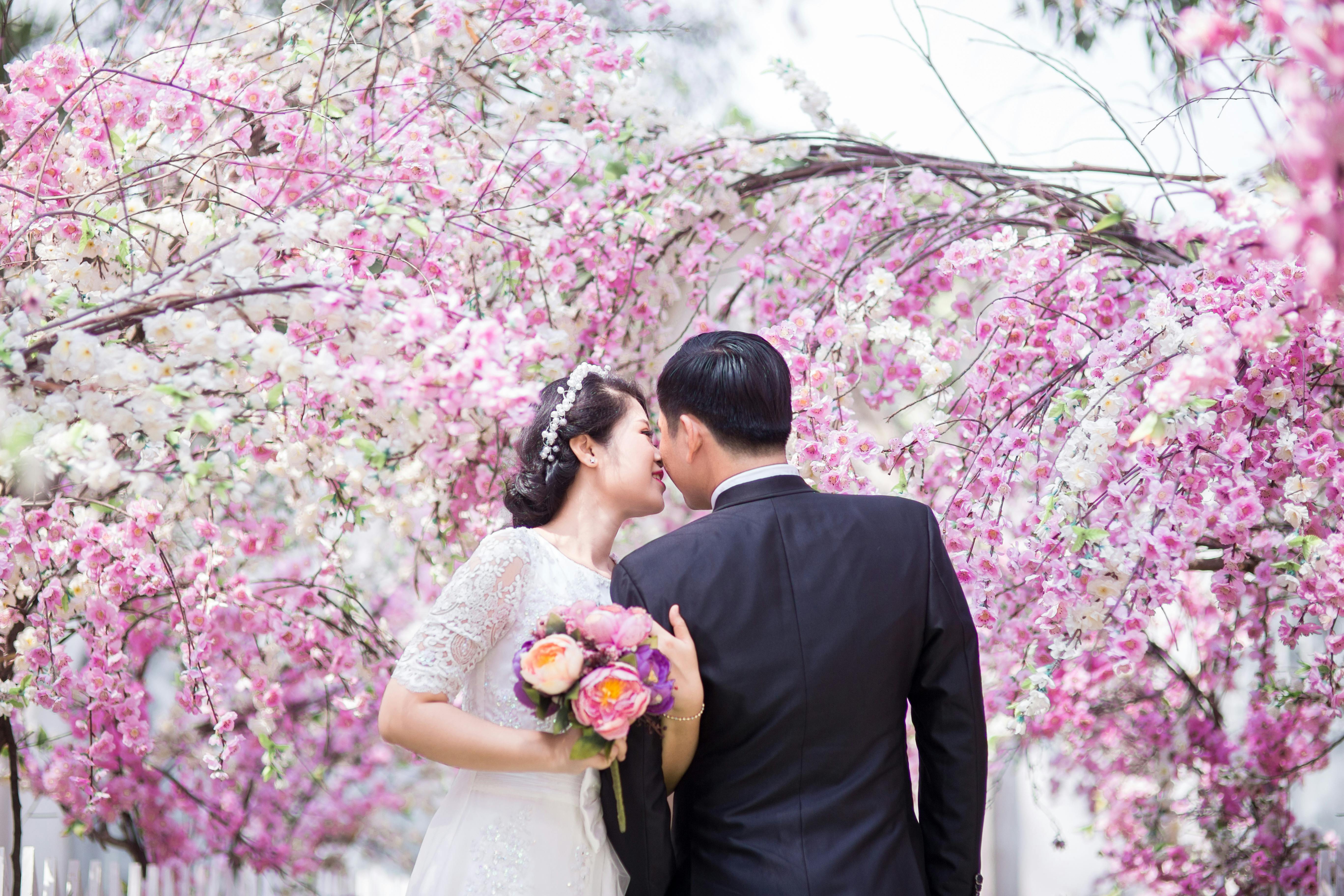 Newly Wed at a park
