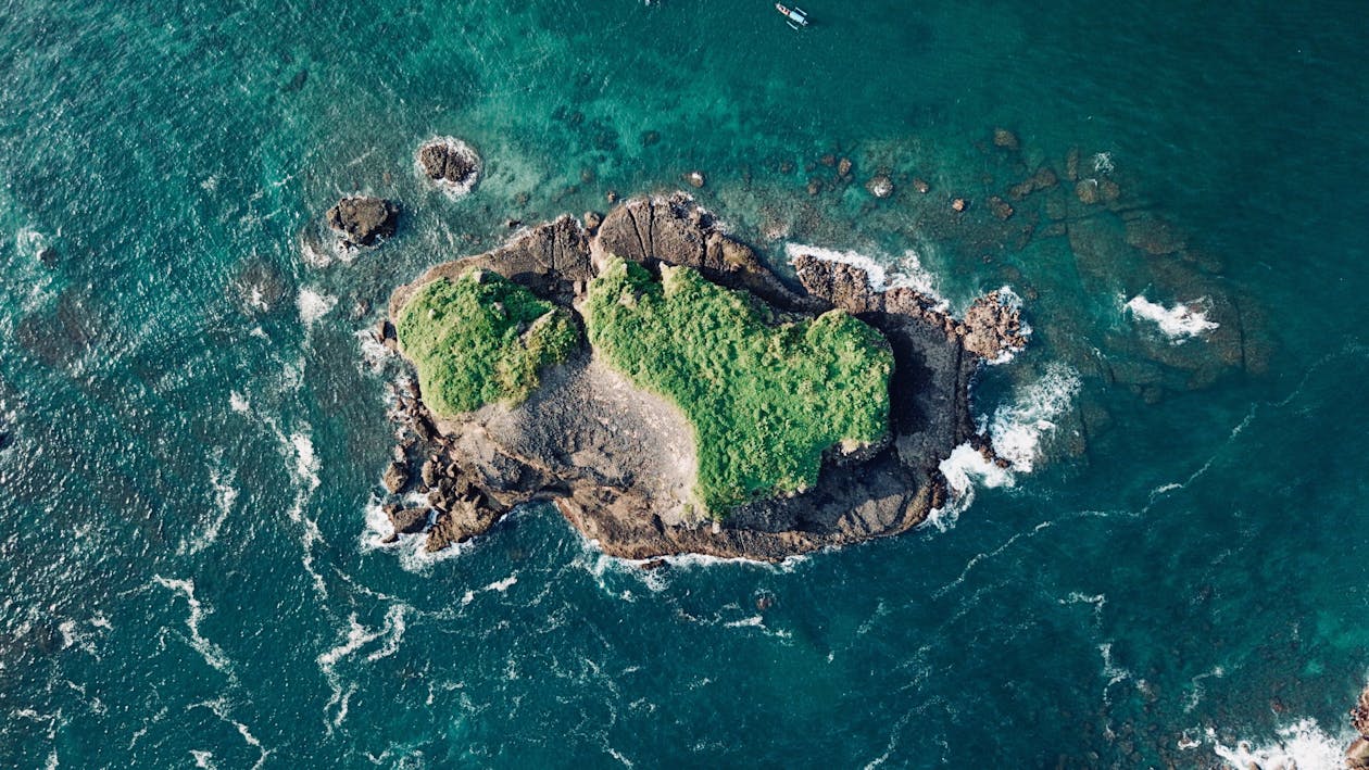 Free Aerial View of Green Island Stock Photo