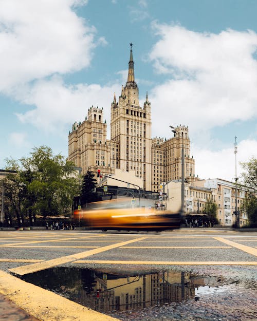 Foto stok gratis bangunan alun-alun kudrinskaya, fokus selektif, gedung menara