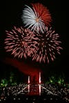 Free Red and White Fireworks Scattered during Nighttime Stock Photo