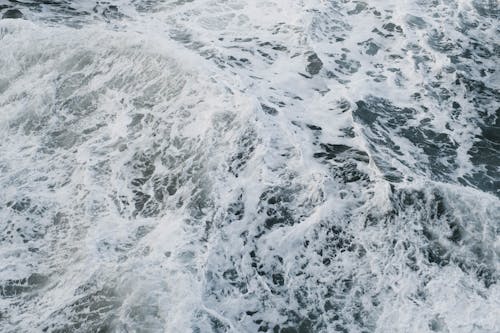 A close up view of the ocean waves